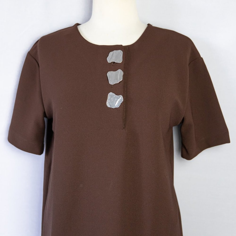 Zara Minimalist Blouse w/ Abstract Buttons